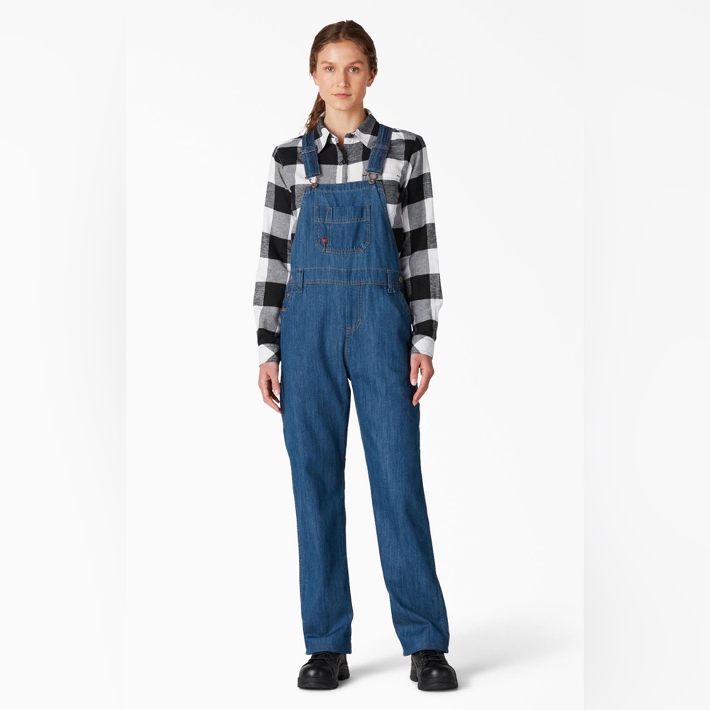 Dickies Women’s Straight Leg Denim Overalls Size Small
